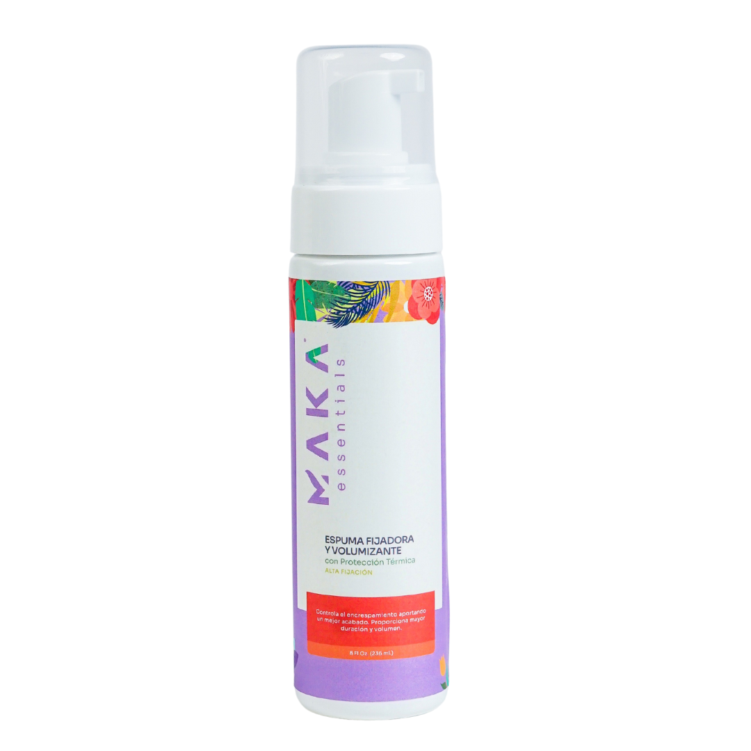 Espuma Fijadora y Voluminizante, 8 Oz. - MAKA ESSENTIALS