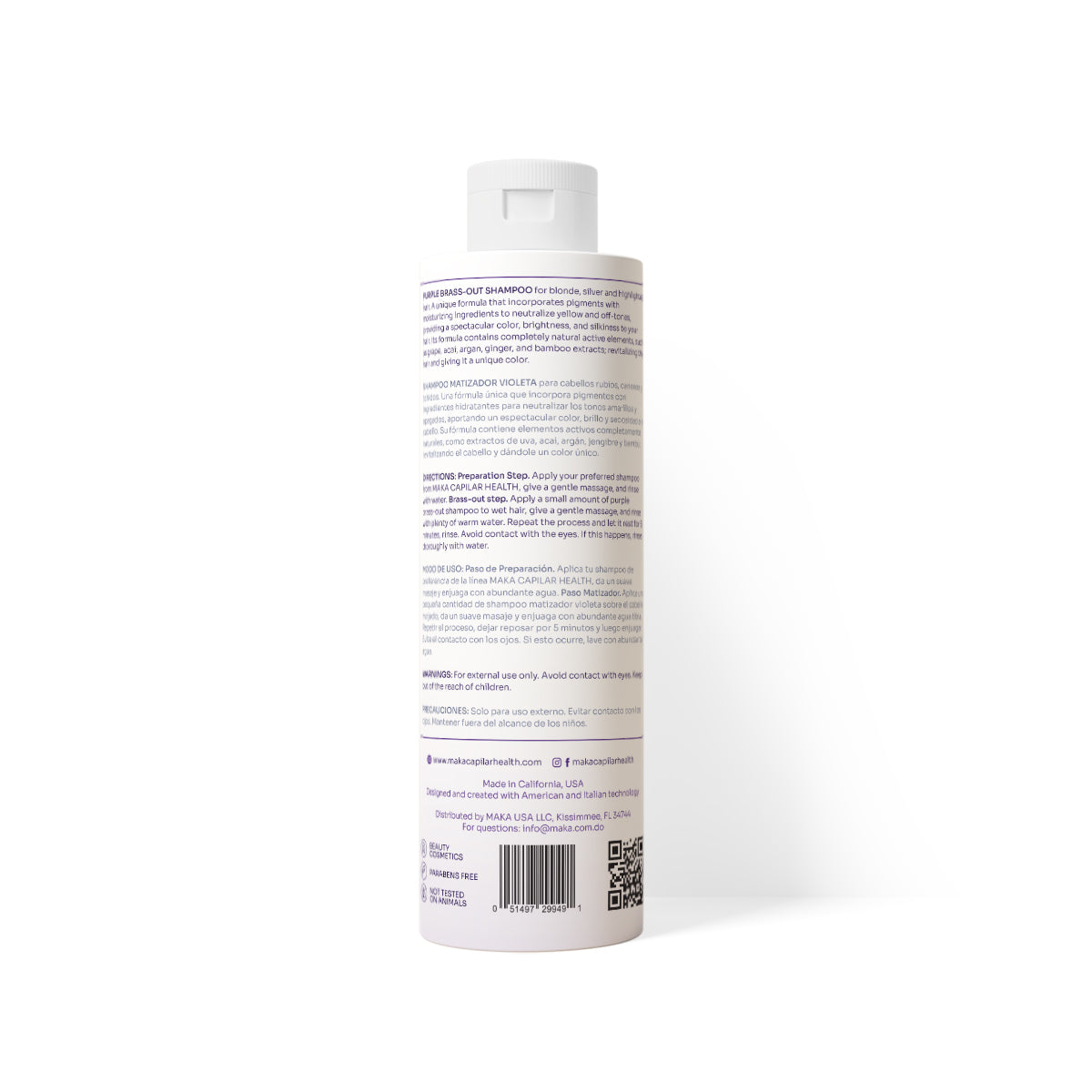 Shampoo Matizador Violeta 9 Oz- MAKA PROFESSIONAL