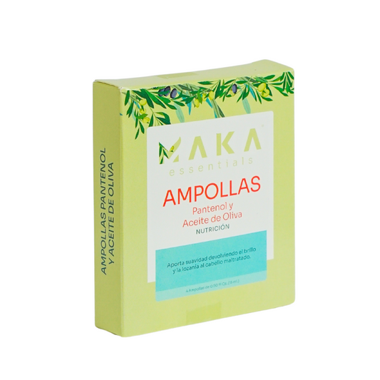 Ampolla de Pantenol y Aceite de Oliva, (4 unidades) – MAKA ESSENTIALS