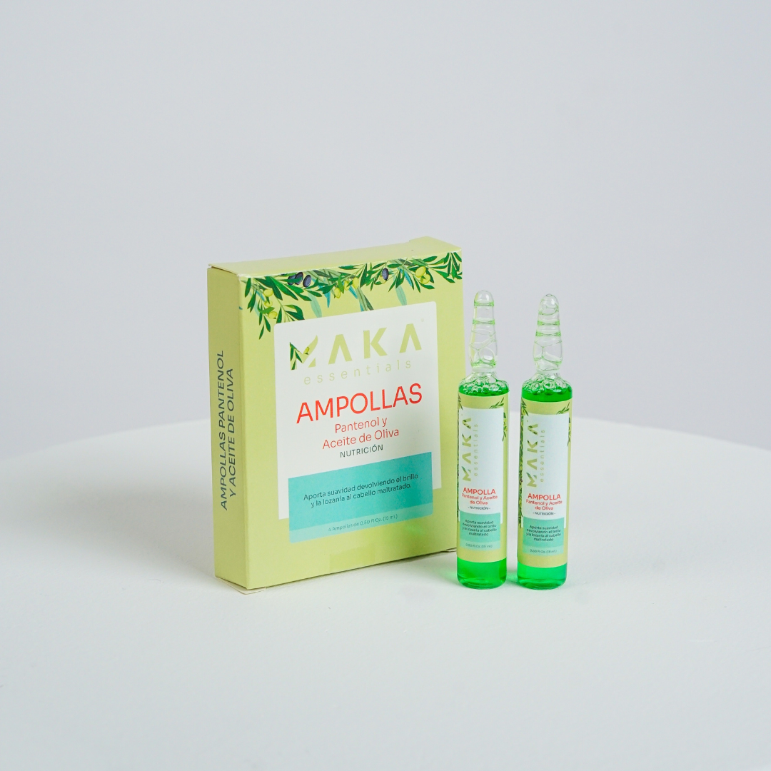 Ampolla de Pantenol y Aceite de Oliva, (4 unidades) – MAKA ESSENTIALS