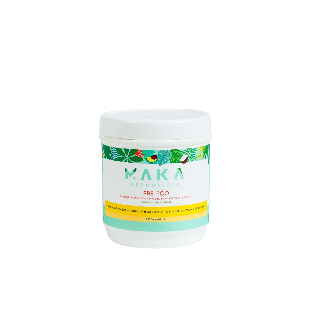 Pre-poo con Aguacate, Aloe Vera y aceites de Coco y Castor, 8 Oz. - MAKA ESSENTIALS